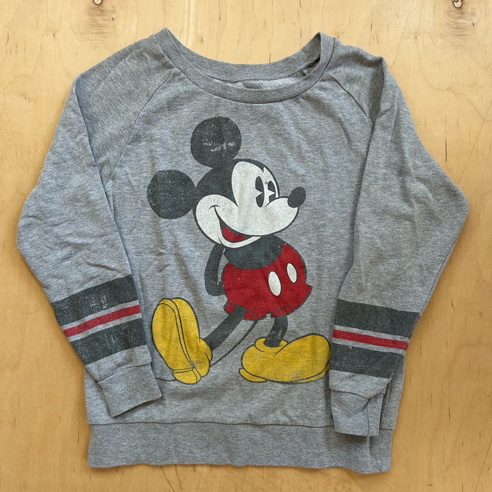 Disney Mickey Mouse Gray and Red Sweatshirt